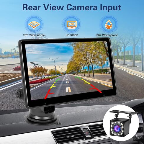 Hikity 10.1 Inch Wireless Carplay Car Stereo Built-in YouTube, Portable Touch Screen Car Play Android Auto Car Touch Screen with Backup Camera, GPS Navigation Head Unit, Bluetooth Car Radio Receiver in Saudi Arabia