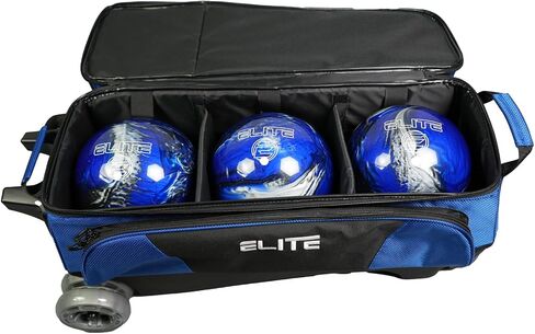 Deluxe 3-4-5 Bowling Ball Roller Bag with (4) 5" Smooth Wheels - 4 Large Accessory Pockets, Shoe Compartment, Extendable Handle in Saudi Arabia