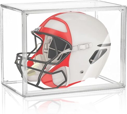 Football Helmet Display Case, Full Size Football Helmet Display Case Full Size with Mirror and Detachable Base UV Protection Clear Dust-Proof Box for Collectibles Memorabilia Storage Showcase in Kuwait