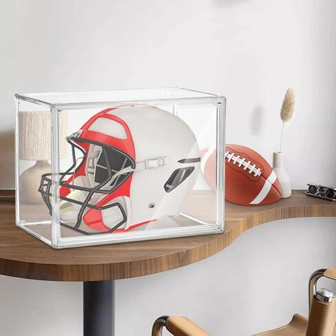 Football Helmet Display Case, Full Size Football Helmet Display Case Full Size with Mirror and Detachable Base UV Protection Clear Dust-Proof Box for Collectibles Memorabilia Storage Showcase in Kuwait