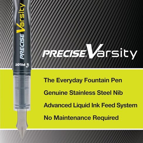 PILOT Varsity Pre-Filled Fountain Pens, Medium Point Stainless Steel Nib, Black Ink, 12-Pack in Saudi Arabia