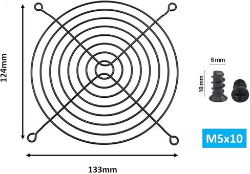 Easycargo 10pcs 140mm Fan Grill 140mm Guard Black with Screws (Black 140mm) in Saudi Arabia