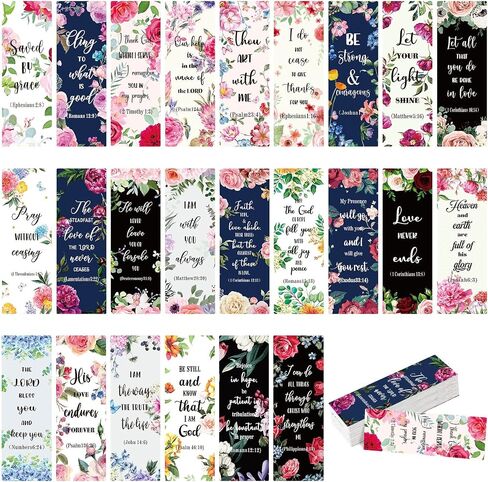 72 قطعة من الإشارات المرجعية للكتاب المقدس المسيحي، إشارات مرجعية لآية الكتاب المقدس، علامات كتاب ملهمة كبيرة، إشارات مرجعية للإيمان الإيجابي، مقاطع صفحة الزهور، تقدم هدايا لمحبي القراءة الرجال والنساء (نمط لطيف) in Saudi Arabia