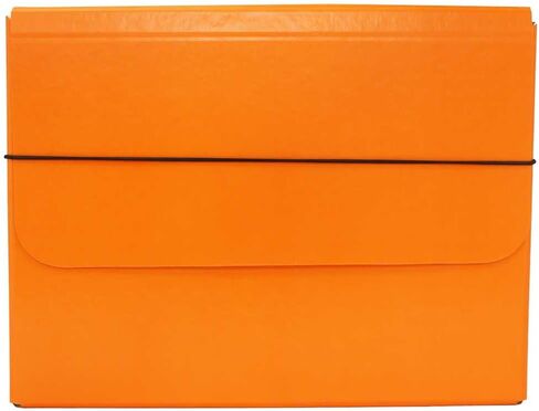 JAM PAPER Strong Thin Portfolio Carrying Case with Elastic Band Closure - 9 1/4 x 1/2 x 12 1/2 - Natural Kraft - Sold Individually in Saudi Arabia