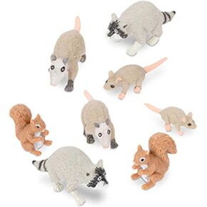 Accoutrements Archie McPhee Itty Bitty City Critters: أنت تسميها القوارض ، وأدعوها أصدقاء - مجموعة من 8 حيوانات فينيل فينيل الحضرية الرائعة ، بني