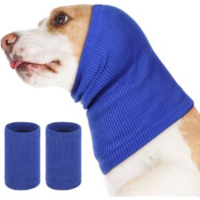 Dog Calming Hoodie Quiet Head Cover Sleeves, No Flap/Shake Ear Wraps for Dogs, Adjustable Dog Ear Muffs