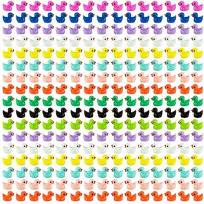 400pcs Colorful Mini Resin Duck Bulk Tiny Duck Figures for Micro Fairy Garden Landscape Aquarium Decor (Multicolor)