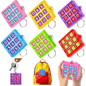24pcs tic tac tak toe game keychain حفلة عيد ميلاد الحفلات الصيفية Goodie Goody Bags Stuffers for Kids 4-8 8-12 Treasure Chest Award Toy Box toy for Kids Class-pinata filler gifts for girl boy
