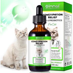 Cat Enstipation Relief 2 fl Oz ، 100 ٪ Cat Natural Laxative مع 6 بروبيوتيك لإمساك القطط ، يعزز صحة الجهاز الهضمي ، وإغاثة الإمساك الملين ، ومطبق البراز القطط