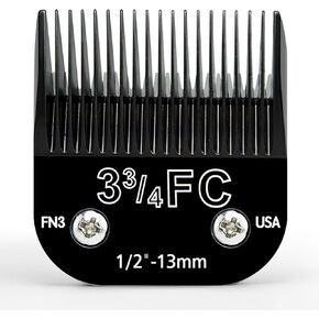 3 3/4FC- شفرة المقص ، شفرات استبدال الكلاب القابلة للانفصال المتوافقة مع ANDIS ، متوافقة مع Oster A5 ، تناسب سلسلة Wahl KM Pet Clippers ، مصنوعة من السيراميك والفولاذ المقاوم للصدأ