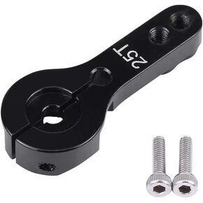 قرن مضاعف مع المسمار ، 25T من الألومنيوم المراقبين M3 Threads Metal Arm Arm Server Rocker متوافق مع Futaba Ace Towerpro Mg لطائرة Truck Truck RC Car (أسود)