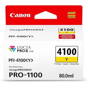 Canon PFI-4100 Genuine Yellow Ink Tank, Compatible with imagePROGRAF PRO-1100 Printers