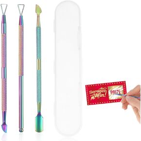 Ouligay 3pcs Lottery Ticket Scratcher Tool with Box,Double Head Scratch Off Tools for Lottery Ticket Holders,Lotto Metal Scraper Tool,Lottery Scratcher Tackle for Scratch Tickets and Stickers