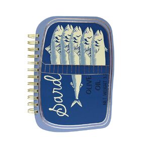 NPW Sardine Notebook-Journal Pocket على شكل الأسماك ، قرطاسية ملتوية للكتاب ، Foodies وعشاق اللوازم المكتبية الفريدة