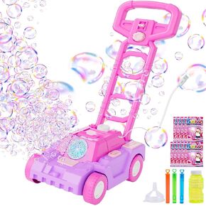 shcke bubble mawn mown mown machine للأطفال الصغار 1-3 ، مكون إضافي أو بطارية منفاخ فقاعة يتم تشغيله للهدايا البالغة من العمر 1 سنة ، ودفع ألعاب البستنة للأطفال سن العمر 1 2 3 هدايا عيد ميلاد عيد الفصح