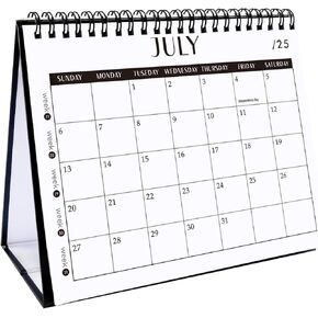GuassLee Desk Calendar 2025, 2025-2026 12 Months Flip Desktop Calendar Planner Small Runs From Jul 2025 to Jun 2026 with To-Do List & Notes For Home School Office Organizing, 7.5" x 6.8", Green White
