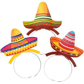 4E's Fiesta Sombrero Thealber for Party Bulk 9 Pack Paper Hats Sombrero Hats for Cinco de Mayo Party Supplies Kids Birthday Party Form