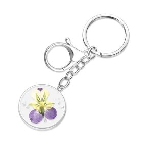 Daisy Pressed Flower Keychain,Personalized Handmade Keychain,April Birth Flower Keychain,Cute Keychains for Women,Dried Pressed Flower Keychain Charms Presents For Birthday,Mother’s Day, Christmas'