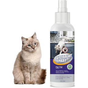 TOMENGBEIAABBCC Cat Deterrent Spray, Cat Repellent Indoor Spray for Pet Behavior Training- Keep Cats Off Plants & Furniture, Suitable for Cats and Kittens Training, 100mL