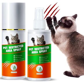 Premium Cat Deterrent Spray: 120ML Cat Repellent Indoor for Cat and Kitten, Cat Scratch Deterrent for Furniture, Effective Cat Repellent Spray Training Aid for Furniture, Sofas, Indoor & Outdoor