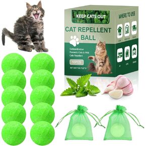 Cat Praderrent Outdoor ، 2 Pack Natural Cat Raderrent Ball مع زيت النعناع ، حافظ على القطط بعيدًا عن الفناء ، العشب ، الحديقة ، أسرة الزهور ، منع الخدش والمضغ ، آمن للاستخدام الداخلي والخارجي