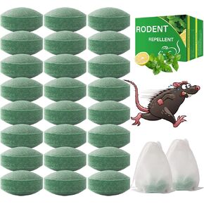 Mouse Rodent Repellent, 24 Pack Peppermint Oil for Mice Rats Squirrel Spider Pests Repellent Indoor & Outdoor Use, Natural Mouse Deterrent Family & Pet Safe
