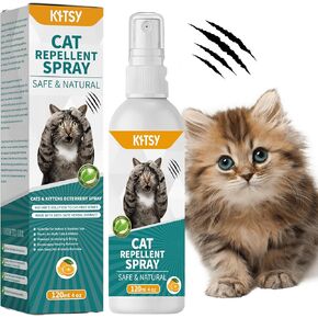 100% Natural and Safe, Cat Deterrent Spray 120ml – Cat Repellent Spray for Indoor Outdoor Use – Stop Cat Scratching, Peeing, Urinating – Anti Cat Scratch Furniture Protector – PET Safe Formula