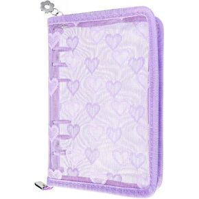 NatSumeBasics White A6 Binder Zipper Cash Envelope Wallet 6 Ring Lace Zip Budget Binders Cover for Journaling Planner (Zipper White, A6 Binder) in Kuwait