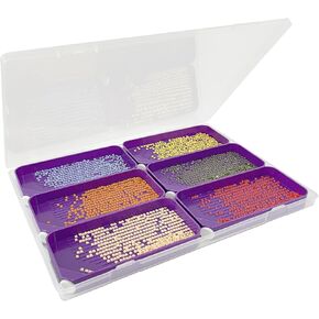 Diamond Painting Trays with Lids, 6 Pack Diamond Painting Trays with Storage Containers, 2-in-1 Diamond Art Storage and Diamond Art Trays, Bead Storage & Line-Up, Diamond Painting Tools for Adults