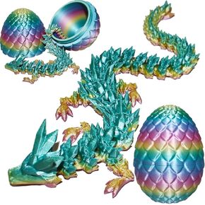بيض التنين المطبوع ثلاثي الأبعاد مع التنين في الداخل ، لعبة Crystal Dragon Fidget Toy لألعاب مكتب المكاتب المنزلية ، هدية سلة عيد الفصح للطفل ، جوائز الفصول الدراسية (Red Black)