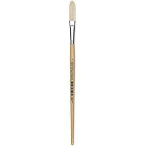Utrecht Rhenish Pure Hog Bristle Bristle - Filbert Extra Long Filbert ، الحجم 8 ، مقبض طويل