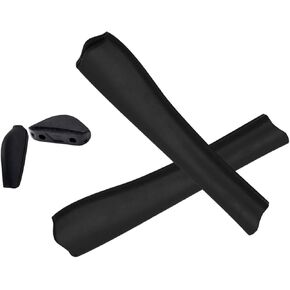 Caulo Replacement Ear Socks Sleeves + Nose Pads Compatible with Oakley Pit Bull OO9217 Glass Sunglass Frames (Black Earsocks Only - 1 Pair)