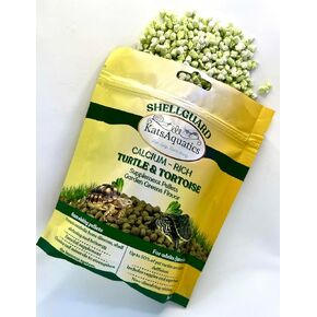ShellGuard Garden Greens- 4mm Sinking Calcium Pellets for Turtles, Tortoises, Lizards. 100% natural, real fruit+veggie provide optimal nutritition + prevent metabolic bone disease & soft shells.