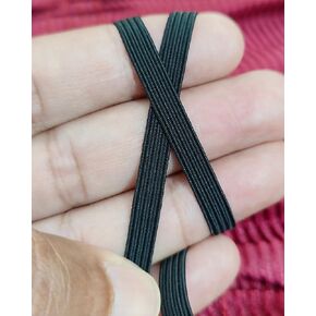 NOSHAD® Black ، 6 مم - 1/4 "سلك النطاق المرن المسطح للخياطة ، والخياطة ، و Haberdashery و Clothing DIY Arts and Crafts Assory ، والمواد ، واللوازم (10meter - 11yard)