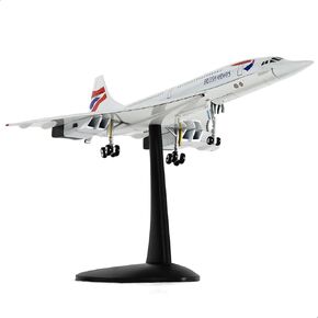 1/400 Scale Concorde for Air France Diecast Metal Airplane Model Kit with Stand Concorde Model Plane for Adult Mini Alloy Plane Creative Decorations or Aircraft Gifts(6-Inch L)