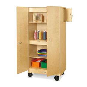 Jonti-Craft 5946JC Hideaway Storage Mobile Cabinet ، Beige Large
