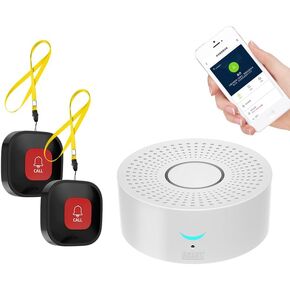 نظام استدعاء WiFi WiFi Wireless Pager Call Button (أزرار بيضاء + مستقبل 1)
