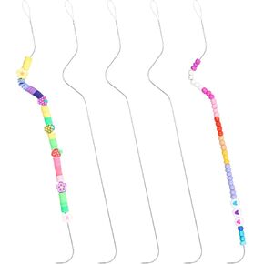 Bohuiz 5 PCS Delling Neadles-7.48 Inges Bead Bead Spinner Neadles ، Eye Eye Pread Beaking Edeles لصنع المجوهرات قلادة سوار (تصميم القوس المريح)