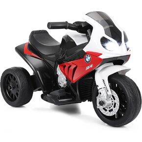 olakids Kids Ride on Motorcycle ، 6V BMW Electric Motor مع الموسيقى ، دواسة القدم ، المصباح ، وسادة المقعد الجلدي ، 3 عجلات تعمل بالدراجة ثلاثية العجلات للفتيات (الياقوت)