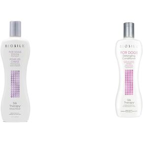 BioSilk للكلاب تبييض الشامبو و Dechangling مكيف حزمة | 12 أوقية الشامبو و 12 فلاي أوقية | لإشراق وفصل | صنع في الولايات المتحدة