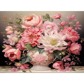 مجموعات الطلاء الماس Momdedp Flower للبالغين أدوات فن الماس للبالغين للبالغين ، وأزهار الرسم الماسي 5D ، و DIY مثقاب كامل اللوحة الماس الزهرة الفنية والحرف اليدوية 12x16inch