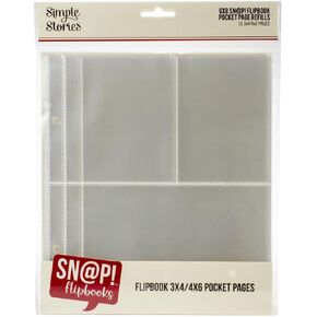 قصص بسيطة sn@p صفحات لـ 6 "x8" flipbooks 10/pkg- (1) 4 "x6" و (2) 3 "x4" جيوب ، 0.09 × 3.15 × 5.4 سم ، متعدد الألوان