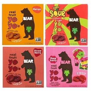 Bear - Fruit Yoyos Variety Pack (4 Pack) في Sanisco Packaging.