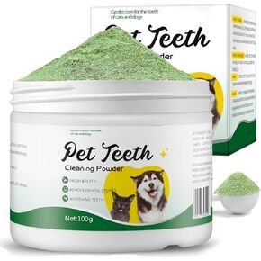 Dog Dental Powder - Fresh Breath Formula,Dog Teeth Cleaning Powder with Probiotics,Effective Plaque and Tartar Remover for Small, Medium, and Large Dogs (Chicken)