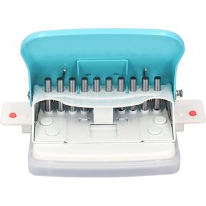 Binding Machine, 10 Hole Handheld Portable Spiral Paper Binding Machine - A4 A5 A6 A7 Coil Book Round Hole Puncher(Light Blue)