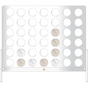 russell+hazel Acrylic Four in a Row Game, Kids Games, Coffee Table Decor, Connect All 4 Game with Chic White & Silver Tokens, Stylish Transparent Design, 12" x 4" x 10.63" (102763)