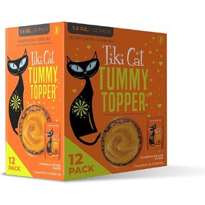 Tiki Cat Solutions Topper Multipack ، Tummy Topper ، وصفة اليقطين في مرق ، 1.5 أوقية. الحقيبة (12 عدد)