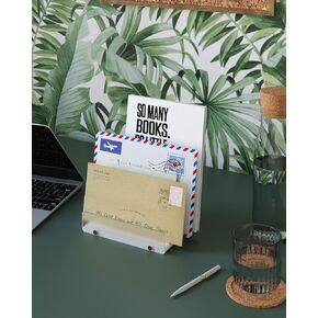 Small Acrylic Desktop Mail/Paper/File/Bill Organizer, Adjustable Dividers Desk Mail Holders/Sorter, Basket Vertical Countertop Letter DocumentEnvelope Folders Stand for Office