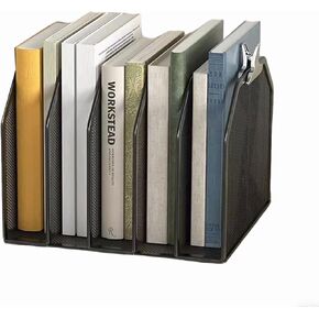 5 منظم البريد العمودي للمكتب ، منظم ملفات سطح المكتب المعدنية مع 5 فتحة رأسية - رف منظم الرسائل للرسائل والبطاقات البريدية والقرطاسية