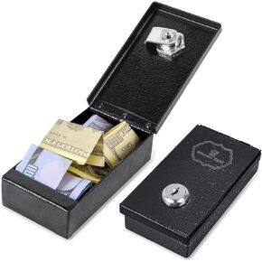 Banners Bank ، Box Metal for Gambler ، Winner Bank with Key Casino ، Mini Lock Box للمقامرين ، صندوق المقامرة المحمولة Casino Money Size Size -Size -size مع Money Go Money (1Pack)